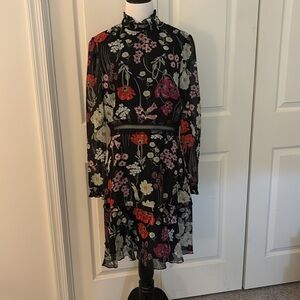 Donna Morgan Elegant Black Floral Dress